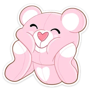 ☺️ d7fefac8 fofo, urso, rosa, pelúcia, animal, desenho animado, kawaii telegram sticker