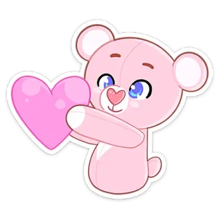 ❤️ fcbfa2cb urso, coração, fofo, amor, kawaii, rosa, urso de pelúcia telegram sticker