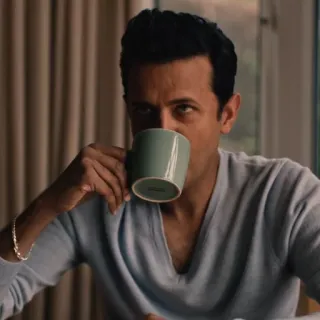🔪 058cd0cf мужчина, пьет, кофе, портрет, в помещении telegram sticker