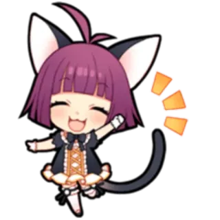 ☺️ 2a640398 애니메이션, 고양이 소녀, 귀여운, 치비 telegram sticker