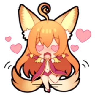 😍 342ad278 치비, 여우 소녀, 애니메이션, 하트 눈, 카와이 telegram sticker