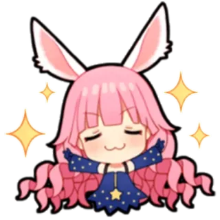 ✨ 3ffacc83 치비, 애니메이션, 분홍머리, 귀여운, 별, 반짝이, 소녀 telegram sticker