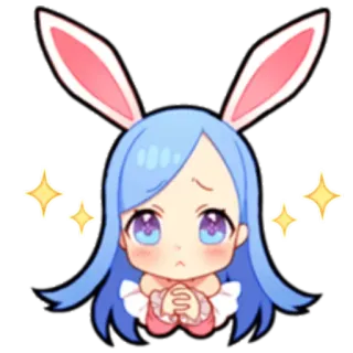 😢 476c5857 애니메이션, 토끼, 카와이, 귀여운, 여자 telegram sticker