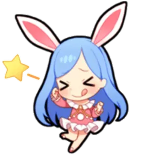 😛 4d6f3cbd 귀여운, 카와이, 토끼 귀, 치비, 소녀, 마법 telegram sticker