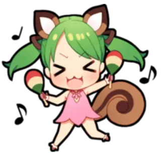 💃 878c56e7 애니메이션, 치비, 만화, 다람쥐, 마라카스, 귀여운 telegram sticker