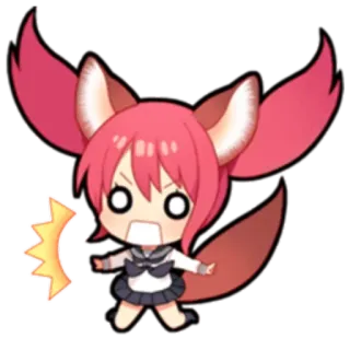 😠 ab2a9043 애니메이션, 만화, 여우, 치비, 귀여운, 스티커, 여성 telegram sticker