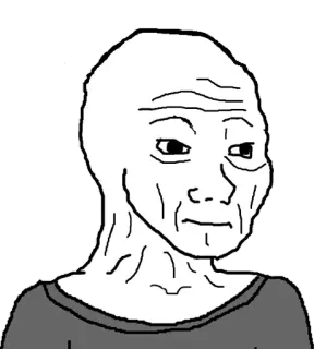 😖 1d9a5c25 wojak, meme, internet culture, sad, character, expression telegram sticker