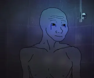 🛀 36197445 Wojak meme, wojak, sad, lonely, shower telegram sticker