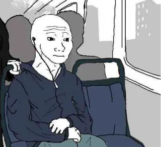 🎵 befd393c Wojak wojak, meme, sad, doomer, lonely, commuting, pessimistic telegram sticker