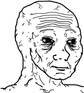 😣 d4bd6715 wojak, meme, expression, sad, old telegram sticker