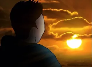 🌅 e5d97892 sunset, clouds, sky, person, silhouette, watching telegram sticker