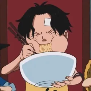 🌟 6f82fcb9 Ace One Piece Anime, One Piece, Ace, Comendo, Macarrão telegram sticker
