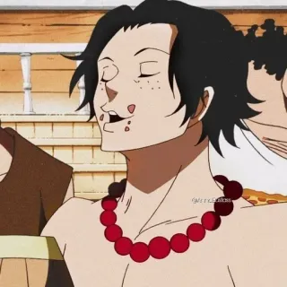 🌟 e41b3922 Ace One Piece Ás, One Piece, Anime, Desenho animado, Personagem, Retrato telegram sticker