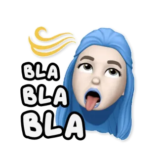 😒 150d9119 BLA BLA BLA การ์ตูน, อีโมจิ, ลิ้น, หน้า, ปาก, สีหน้า telegram sticker