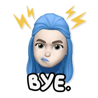 😠 912a6bd8 BYE. ลาก่อน, การลาจาก, Bitmoji, สติกเกอร์, จากไป telegram sticker