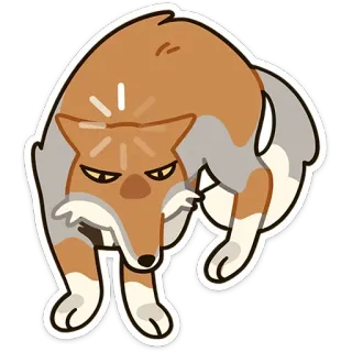 🤔 0fd59bef volpe, animale, cartone animato, adesivo, coyote, carino, arrabbiato telegram sticker