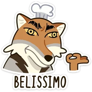 🤌 1260a5f5 BELISSIMO volpe, chef, italiano, bellissimo, cibo, cucina, cappello da chef telegram sticker