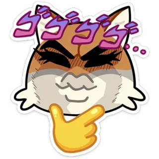 🤔 30fb3b0d volpe, emoji, pensieroso, anime, minaccioso telegram sticker
