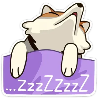 😴 7111edd2 zzzzzzzz cane, dormire, zzz, sonno, stanco, animale telegram sticker