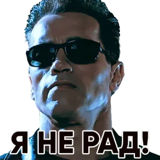 🙃 3aed9ffd Я НЕ РАД! Terminator, serio, infeliz, enojado, ruso, triste whatsapp sticker