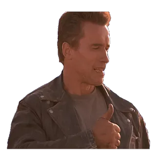 👍 e227403b Arnold Schwarzenegger Terminator Daumen hoch, Film, Action, Android, Roboter telegram sticker