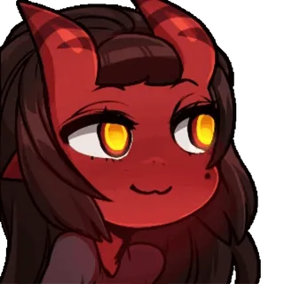 😛 75013cb1 悪魔, 悪魔, 女の子, 漫画, アニメ, 赤い肌, 角 telegram sticker