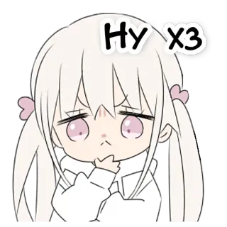 🤷‍♀ 755bea61 Ну x3 аниме, девушка, мило, дуется, думает whatsapp sticker