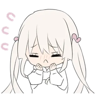 😖 8a1b6c56 Аниме, Девушка, Милый, Мультфильм, Кавай whatsapp sticker