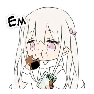 🍘 e8f5f741 EM Аниме, Мультфильм, Девушка, Снэк, Милый, Еда whatsapp sticker