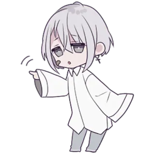 😏 8ad841b2 Chibi, Anime, Manga, Słodkie, Postać, Siwe włosy telegram sticker