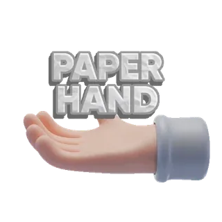 👎 bfb489dd PAPER HAND hand, paper, investment, finance, stock market telegram sticker