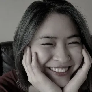 😎 7916d407 女人, 肖像, 微笑, 快乐, 亚洲人, 人 telegram sticker