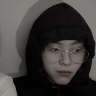 😎 c056cf03 肖像, 连帽衫, 人物, 眼镜, 年轻人, 室内 telegram sticker