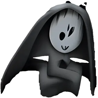 🥑 f0e2c2d2 sosok bertudung, kartun, seram, topeng, berbayang, senyum whatsapp sticker