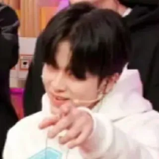 😏 c31be689 indicando, persona, uomo, felpa con cappuccio, ritratto telegram sticker