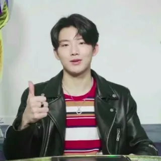 👍 bd856608 homme, personne, veste, pouce levé, coréen telegram sticker