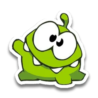 ✋ 0b15bff7 Om Nom Cut the Rope Om Nom, Cut the Rope, permainan, monster, hijau, kartun telegram sticker