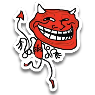😄 0c880ab5 Meme, Iblis, Trollface, Merah, Meme internet telegram sticker