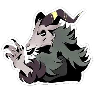 👋 410f5205 cabra, chifres, monstro, ilustração, fantasia whatsapp sticker