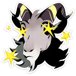 🤩 df285709 estrelas, cabra, chifres, fantasia whatsapp sticker
