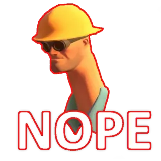 🚫 a3290d40 NOPE วิศวกร, มีม, เกม, ไม่, ก่อสร้าง whatsapp sticker