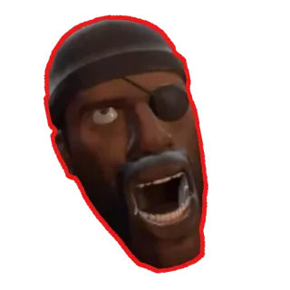 🙄 f3f2cc70 Demoman Team Fortress 2 เกม, ตัวละคร, เดโมแมน, ผ้าปิดตา, โกรธ whatsapp sticker