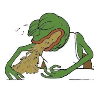 😵 1f7c83a8 Pepe the Frog 페페, 개구리, 아픈, 토하는, 구토, 밈, 인터넷 밈 telegram sticker