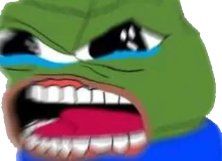 😡 41d64697 Pepe the Frog 페페, 개구리, 밈, 인터넷, 화난, 우는 telegram sticker