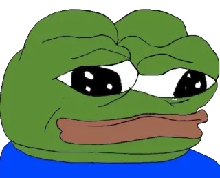 😟 9ceace7d Pepe the Frog 페페, 개구리, 슬픈, 밈, 인터넷 밈 telegram sticker