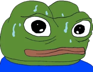 😟 ea737520 Pepe the Frog 페페, 개구리, 밈, 땀 telegram sticker