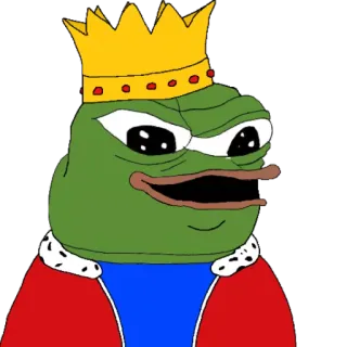 🤴 ed94e369 Pepe the Frog 페페, 개구리, 왕, 왕관, 밈 telegram sticker