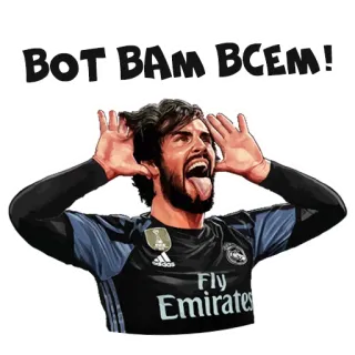 😜 54839e12 BOT BAM BCEM! soccer, football, sports, athlete, player, russian telegram sticker