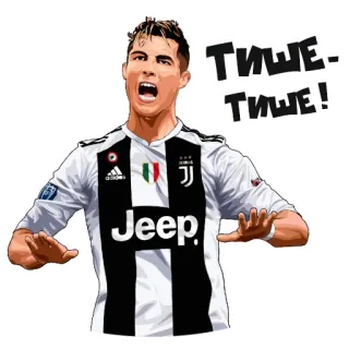 😧 f2bffff6 Cristiano Ronaldo ТИШЕ... ТИШЕ! soccer, football, sport, cristiano ronaldo telegram sticker