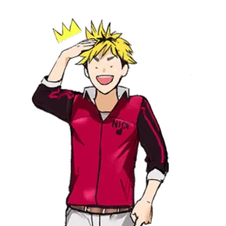 😄 1289cbaa NICE anime, character, smile, nice, crown telegram sticker
